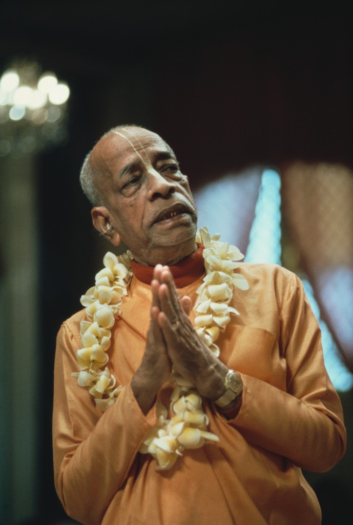 Srila Prabhupada with hands in namaste